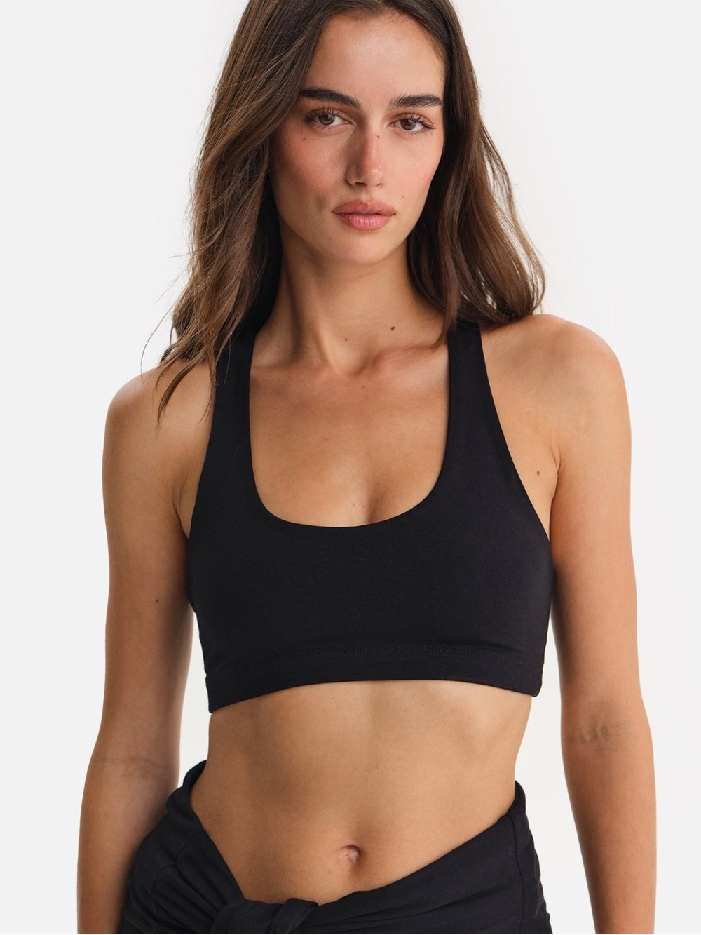 MATE the Label Black Organic Stretch Sports Bra